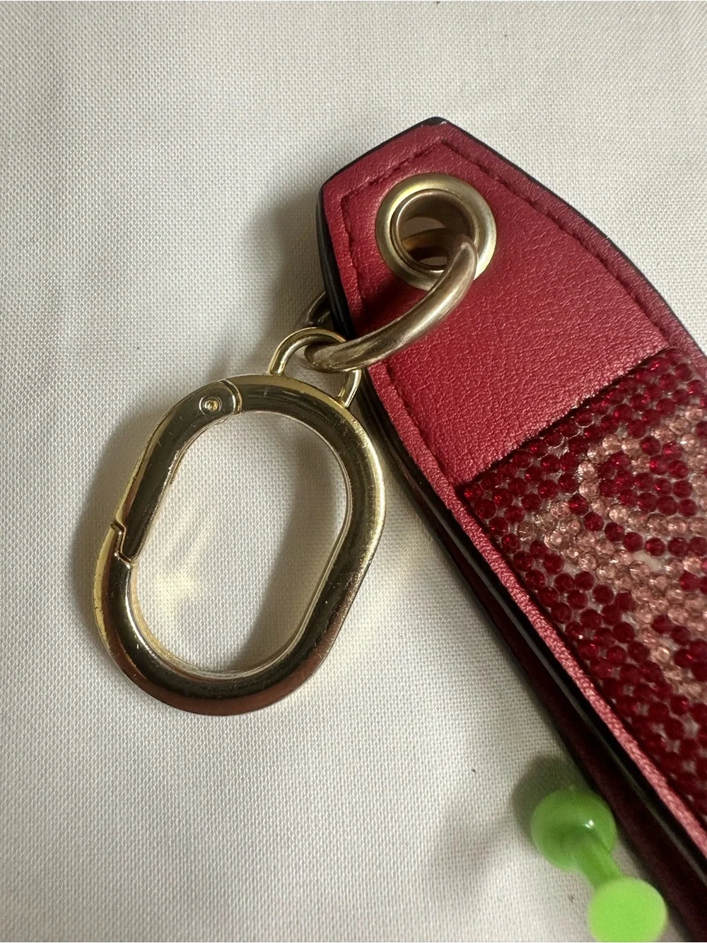 (295) Victoria’s Secret Red Crystal Heart Keychain Strap - Women Accessories